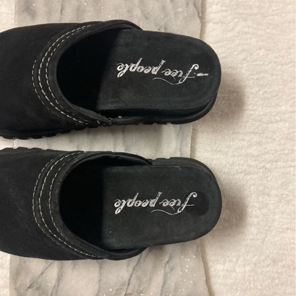 Free People Milo Everyday Mule Clogs Black Suede Platform Slip On Size 9 New - Picture 3 of 12